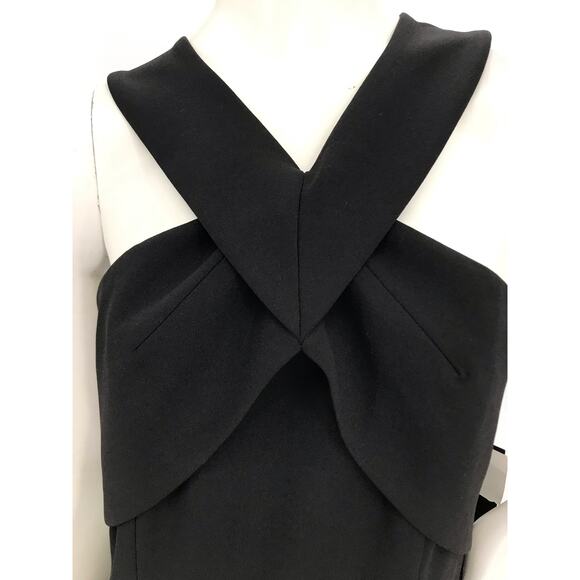 Cynthia Steffe Rich Black V-Neck Sheath Cocktail Dress Size 6 - Picture 4 of 15